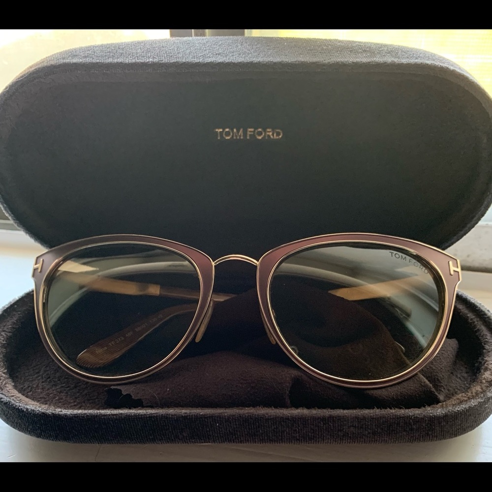 Woman Tom Ford Nina Gradient Brown metal Cat Eye Sunglasses.  ADDED Free ship😇
